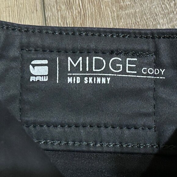 G-STAR RAW Midge Cody Mid Skinny Black Coated Jeans Size 23 ~ EUC - Picture 7 of 12